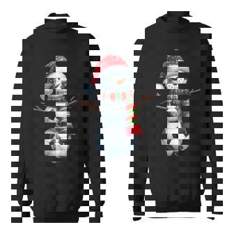 Christmas Soccer Balls Snowman Sweatshirt - Monsterry