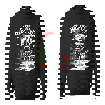 Christmas Village With Skeleton Santa Sweatshirt - Monsterry