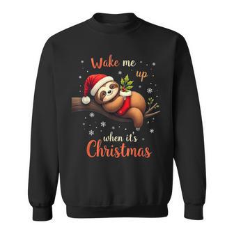 Cute Christmas Fautier Wake Me Up When Christmas Sweatshirt - Geschenkecke