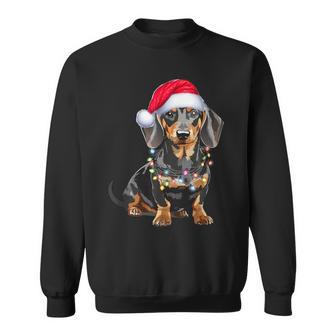 Dachshund Dog Santa Hat Christmas Light Sweatshirt - Geschenkecke