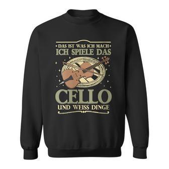 Damen Das Ist Was Ich Mach Ich Spiele Das Cello Und Weiss Dinge Mit-Ausschnitt Sweatshirt - Geschenkecke