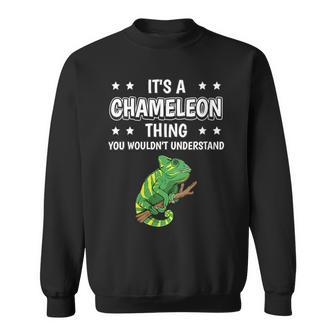 Damen Ist So Ein Chamäleon Ding Lustiger Spruch Chamäleons Mit-Ausschnitt Sweatshirt - Geschenkecke