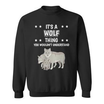 Damen Ist So Ein Wolf Ding Lustiger Spruch Wölfe Mit-Ausschnitt Sweatshirt - Geschenkecke