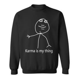 Damen Karma Ist Mein Ding Mit-Ausschnitt Sweatshirt - Geschenkecke