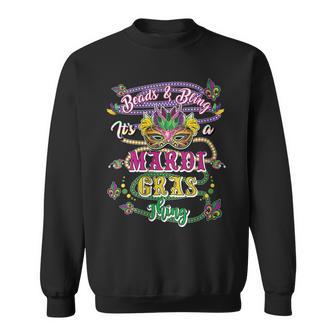 Damen Mardis Gras Perlen Und Bling Es Ist Ein Mardi Gras Ding Mit-Ausschnitt Sweatshirt - Geschenkecke