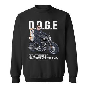 Doge Department Of Government Efficiency Shiba Inu Dog Biker Sweatshirt - Thegiftio UK
