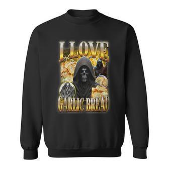 Edgy Skeleton I Love Garlic Bread Cringe Skeleton Meme Sweatshirt - Thegiftio UK