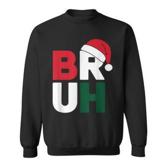 Bruh Merry Christmas Pajama Family Meme Xmas Boy Sweatshirt - Thegiftio UK
