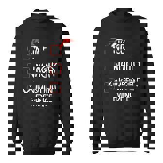 Nice Naughty Insufficient Evidences Christmas List Sweatshirt - Thegiftio