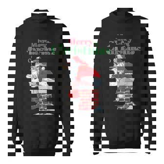 Santa Pooping Down Chimney Xmas Christmas Sweatshirt - Monsterry