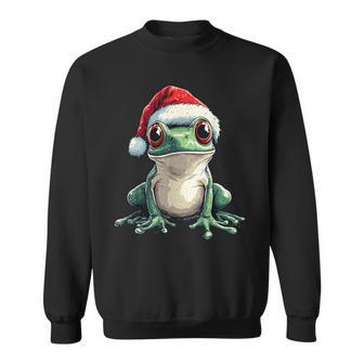 Xmas Frog Lovers Pajama Frog Santa Hat Christmas Sweatshirt - Thegiftio UK