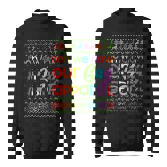Gay Christmas LGBT Don We Now Our Gay Apparel Rainbow Sweatshirt - Monsterry