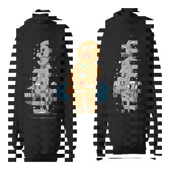 Gingerbread Weightlifting Workout Bodybuilding Sweatshirt - Thegiftio UK