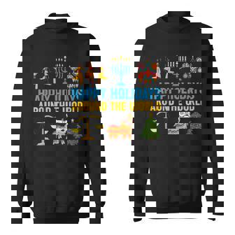 Happy Holidays Around The World Multicultural Celebration Sweatshirt - Monsterry