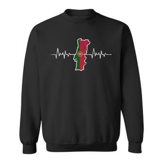 Heartbeat Portuguese Flag Portugal Sweatshirt - Geschenkecke