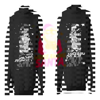 Horse Racing Santa Claus Christmas Holiday Horse Racing Sweatshirt - Monsterry