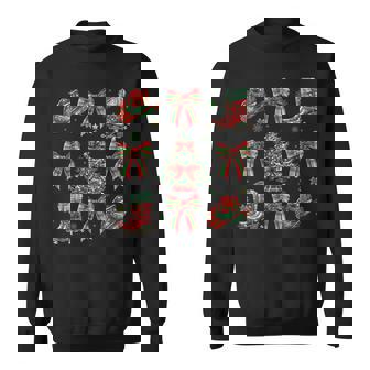 Howdy Christmas Coquette Bow Cowgirl Boots Western Xmas Sweatshirt | Mazezy