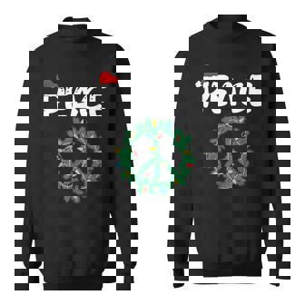 I'm Peace Wreath Xmas Lights Couples Christmas Pajamas Sweatshirt - Monsterry