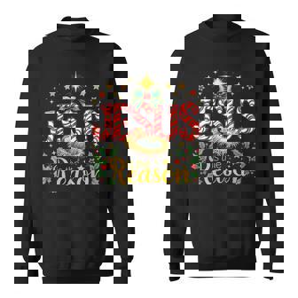 Jesus Is The Reason Religious Christmas Candy Cane 2024 Sweatshirt | Mazezy