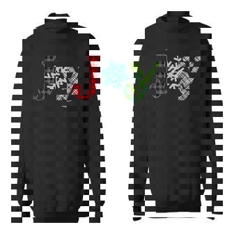 Joy Christmas Leopard Print Plaid Pajama Snowflake Xmas Sweatshirt - Monsterry
