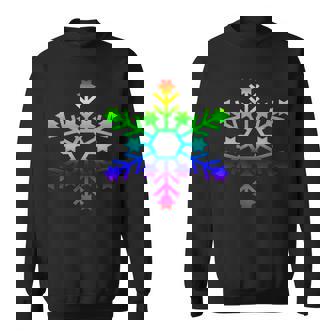 LGBT Snowflake Gay Pride Xmas Rainbow Snow Flake Christmas Sweatshirt - Monsterry