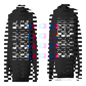 LGBTQ Pride Love Cisgender Heart Flag Twelve Month Calendar Sweatshirt - Monsterry