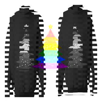 LGBTQ Pride Rainbow Flag Gay Christmas Tree X-Mas Sweatshirt - Monsterry