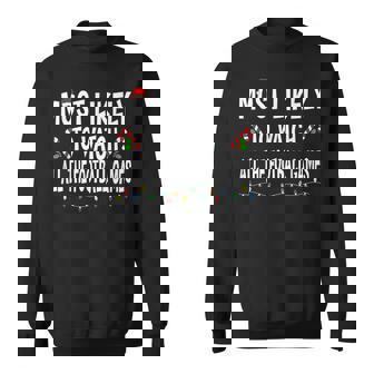 Most Likely To Watch Football Games Family Christmas Sweatshirt - Monsterry