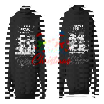 Merry Christmas Couple Snowmen Drinking Wine Drinker Sweatshirt - Monsterry