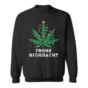 Merry Highnacht Christmas Hemp Leaf Word Game Sweatshirt - Geschenkecke