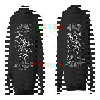 Merry X-Raymas Radiology Skeleton Rad X-Ray Tech Christmas Sweatshirt - Monsterry
