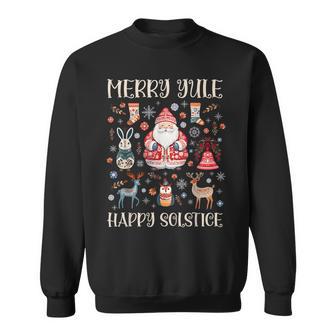 Merry Yule Happy Solstice Cottagecore Scandinavian Christmas Sweatshirt - Thegiftio UK