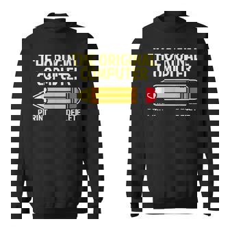 The Original Computer Vintage Print Delete Pencil Sweatshirt | Mazezy