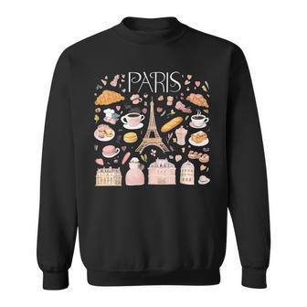 Paris France Souvenir Elegant Parisian Landmarks Aifel Tower Sweatshirt - Geschenkecke