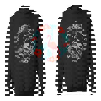 Peace Flower Wreath Flamingo Tank Top Sweatshirt - Monsterry