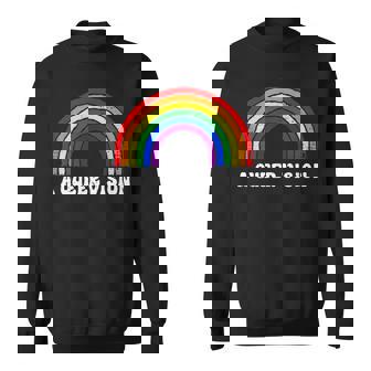 A Queer Vision Rainbow Gender Neutral Pride Androgyny Sweatshirt - Monsterry