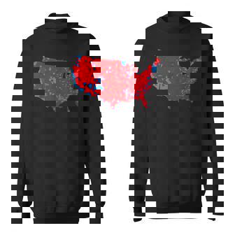 Red Wave Map Of Usa In The 2024 Presidential Election Sweatshirt - Seseable