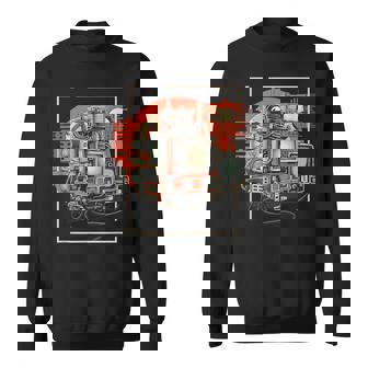 Retro Tech Stack 80s 90s Nostalgia Analog TV Cameras Sweatshirt - Monsterry