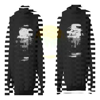 Retro Wilderness Bear Trees Reflection Outdoor Forest Sweatshirt - Thegiftio