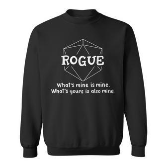 Rogue Character Joke Roleplaying Games Rpg Gamer Sweatshirt - Thegiftio UK