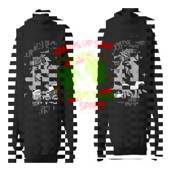 Rolling Up Some Christmas Spirit Xmas Pajamas Holiday Santa Sweatshirt | Mazezy
