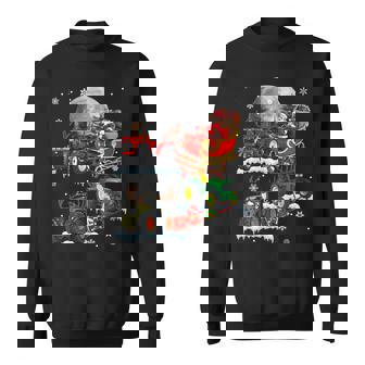 Santa Claus Riding Tractor Sleigh Christmas Tractor Driver Sweatshirt - Monsterry