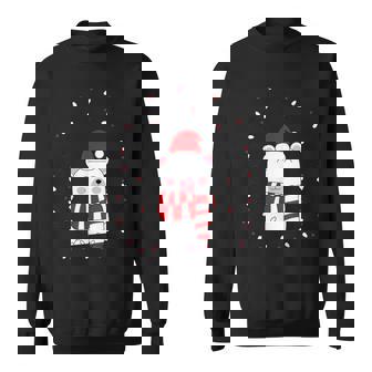 Santa Happy Bear Wrapped Up In Christmas Tree Sweatshirt - Monsterry