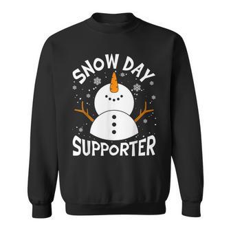 Snow Day Supporter Snowflake Teacher Christmas Pajamas Sweatshirt - Monsterry