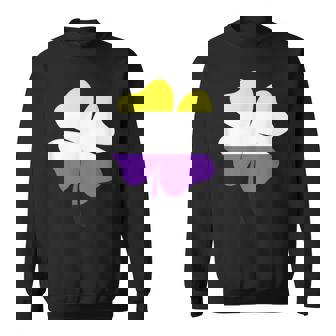 St Patrick's Day Shamrock Nonbinary Gender Queer Androgyny Sweatshirt - Monsterry