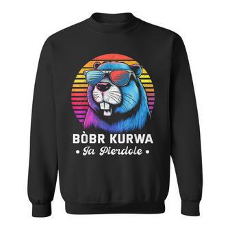 Synthwave Polish Bobr Meme Bober Kurwa Ja Pierdole Bòbr Sweatshirt - Geschenkecke