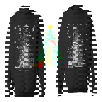 Ugly Sweater Christmas Tree Lights Alligator Santa Hat Xmas Sweatshirt - Monsterry