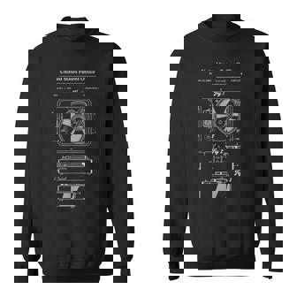 Vinyl Record Player Patent Schematic Turntable Blueprint Sweatshirt - Monsterry
