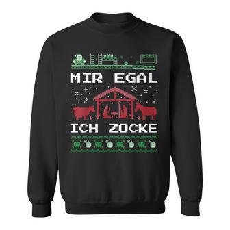 Weihnachten Mir Egal Ich Zocke Ugly Christmas For Gamer Sweatshirt - Geschenkecke