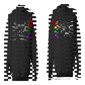 Winter Holidays Snowflakes LGBTQ LGBT Xmas Christmas Sweatshirt - Monsterry